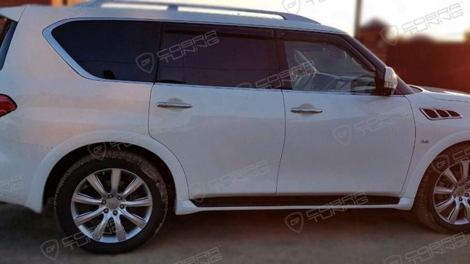 Дефлекторы окон (ветровики) Infiniti QX56 (Z62) 2010-2013 Кобра Тюнинг