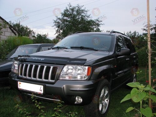 Дефлектор капота (мухобойка) Jeep Grand Cherokee (WJ) c 1999-2004 г.в. (Джип Гранд Чироки) Вип Тюнинг